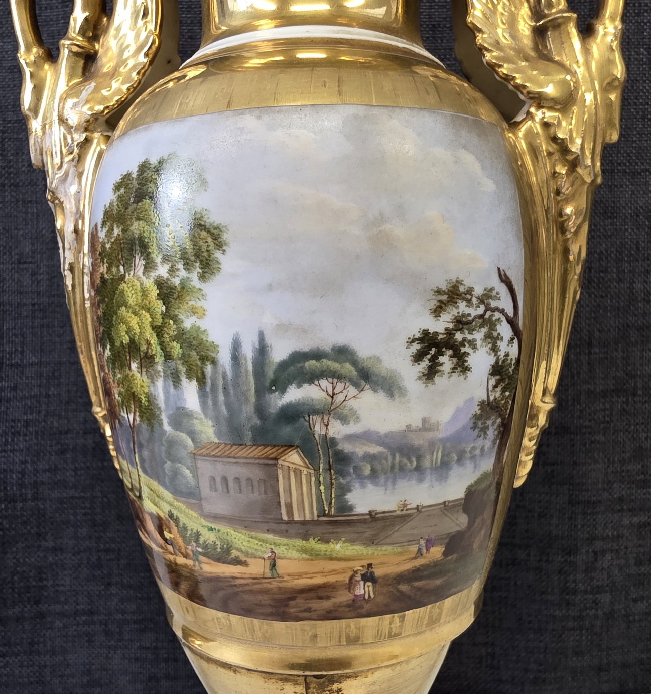A pair of Paris Porcelain Empire Vases A pair of Paris Porcelain Empire Vases